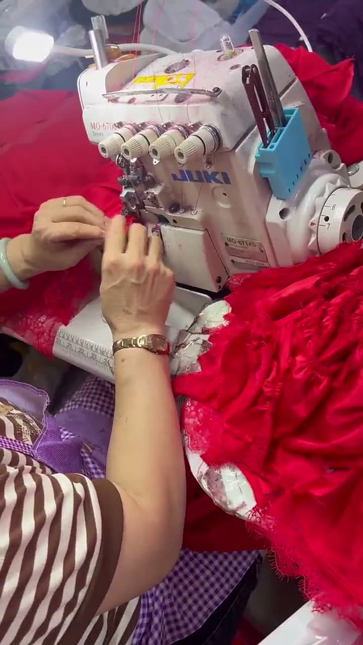 Workstations and materials shown in the J&M factory video