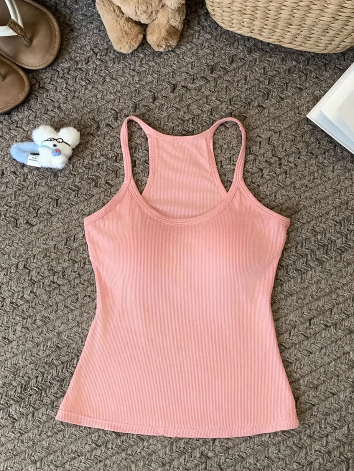 Pink product flat lay