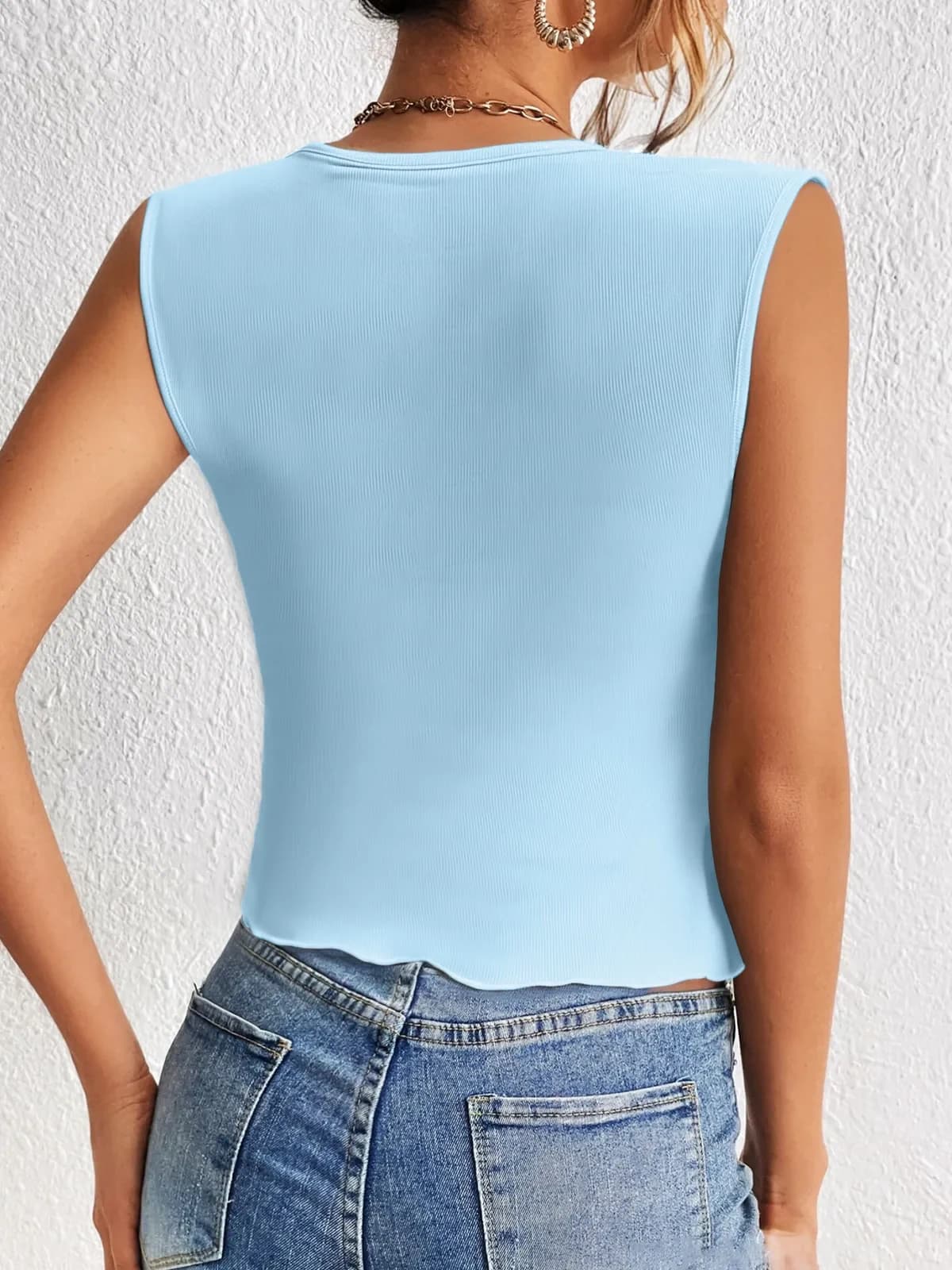 Blue back view